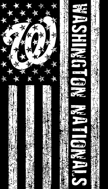 Washington Nationals Black And White American Flag logo iron on paper